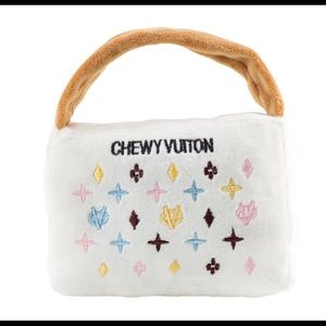 New Chewy Vuiton Dog Purse Squeaker Toy! A Pampered Pup must have!